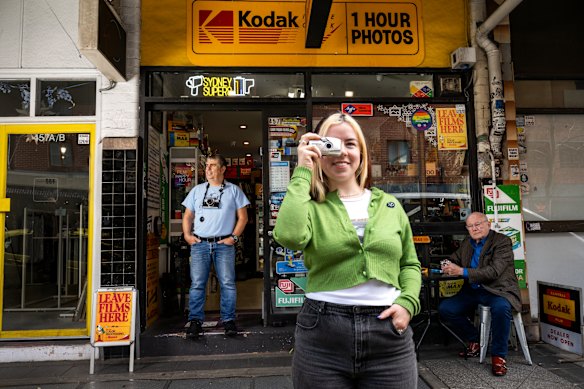 Lilly Orrell, 26, outside of Sydney Super 8 prefers shooting on film because “it captures the moment.”