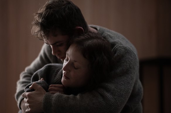 Dacre Montgomery and Vicki Krieps in Went up the Hill.