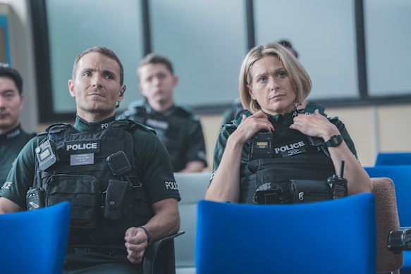 Stevie Neil (Martin McCann) and Grace Ellis (Sian Brooke).