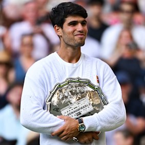 Carlos Alcaraz following defeat against Jannik Sinner at Wimbledon 2025.