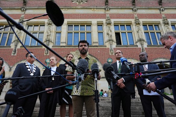 Vishal Prasad, Campaign Director, Pacific Islands Students Fighting Climate Change (centre) said the ruling made countries’ global responsibilities plain.
