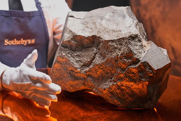 It’s not clear exactly when the meteorite hit Earth, but testing shows it probably happened in recent years, Sotheby’s says.