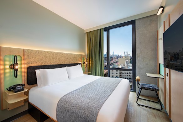 A King City View Room, compact but not cramped.