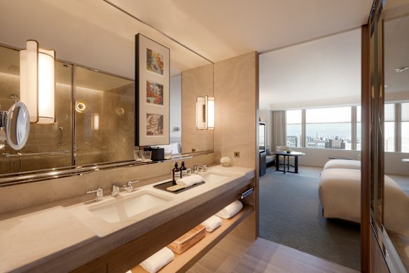Looking from the bathroom in a deluxe room.