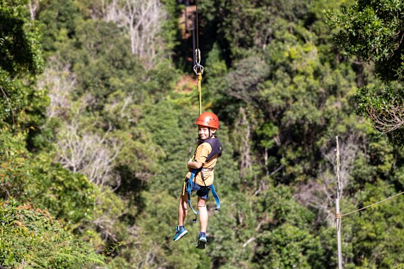 Happitat Adventure Park has rock climbing, tightropes, ziplines and other thrills.