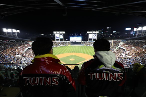 Even from a cheap seat at a South Korean baseball game the atmosphere is incredible.