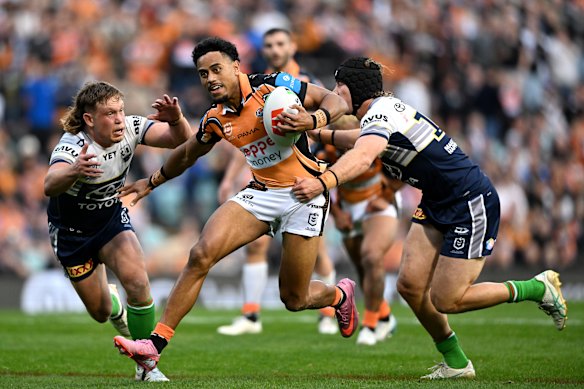 Jahream Bula has been a standout again for the Wests Tigers.