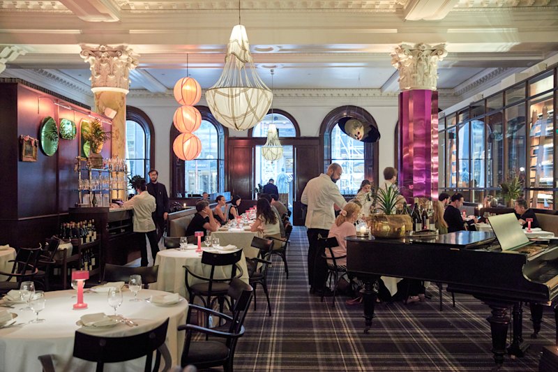 The restaurant Eleven Barrack occupies the ground-floor banking hall.