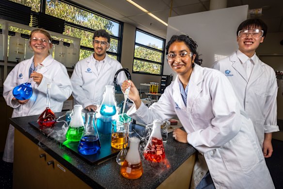 John Monash Science School is a specialist science school where 47 per cent of students last year were girls. Unlike the state’s two select entry co-ed schools however, it is not required to have an equal number of girls and boys. But some advocates are calling for this to change.