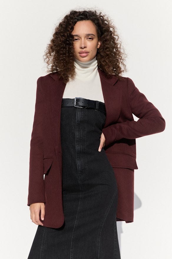 Max Mara jacket, $2945. Courtney Zheng “Elsje” dress, $600 (belt included).