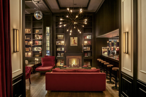 The Wittmore lounge contains curated books for guests to borrow.