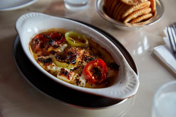 Kon’s spicy feta and bullhorn peppers.