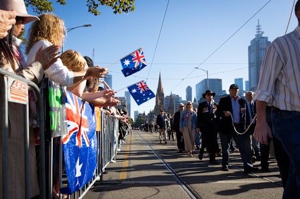 Anzac Day in Melbourne.