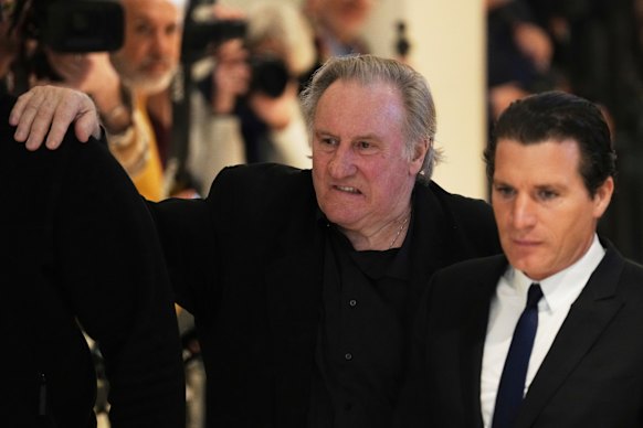 Actor Gerard Depardieu leaves the courtroom for a break during the trial.