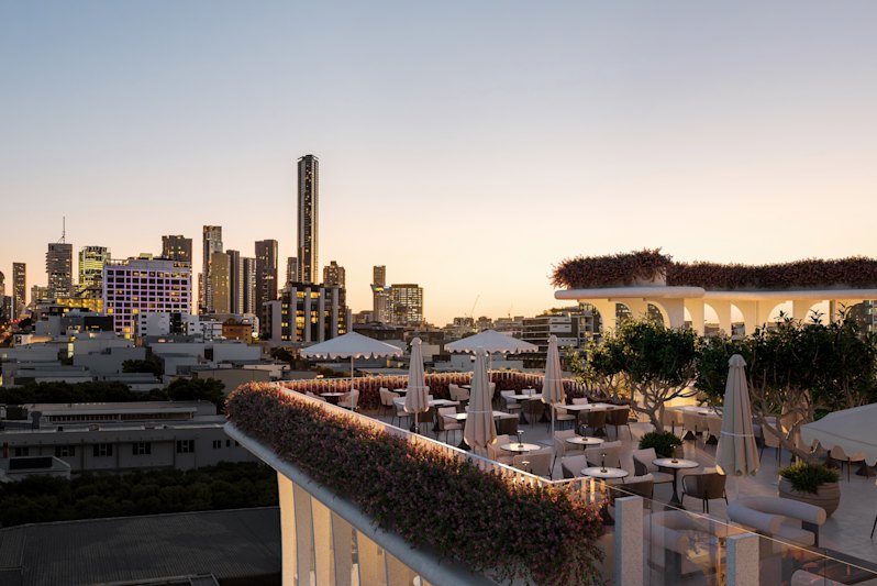 A render of the building’s rooftop.