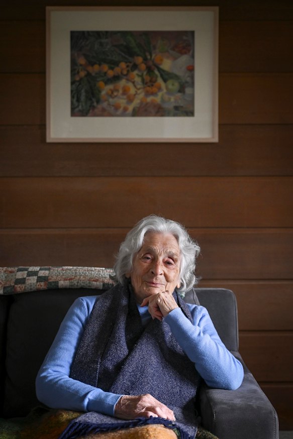 Australian artist Janet Dawson at her home studio in Wallington.
