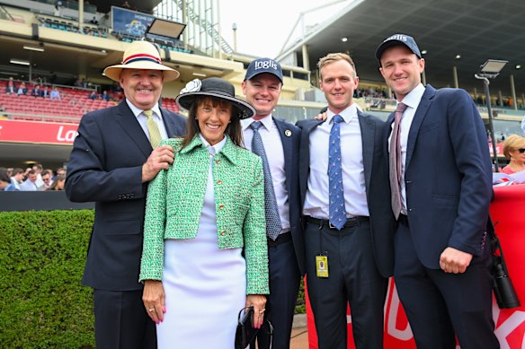 David, Prue, Ben, Will and JD Hayes at Moonee Valley in 2023.