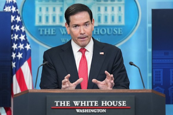 US Secretary of State Marco Rubio said 10 civilian sailors had died on ships waiting to escape the Persian Gulf through the Strait of Hormuz.