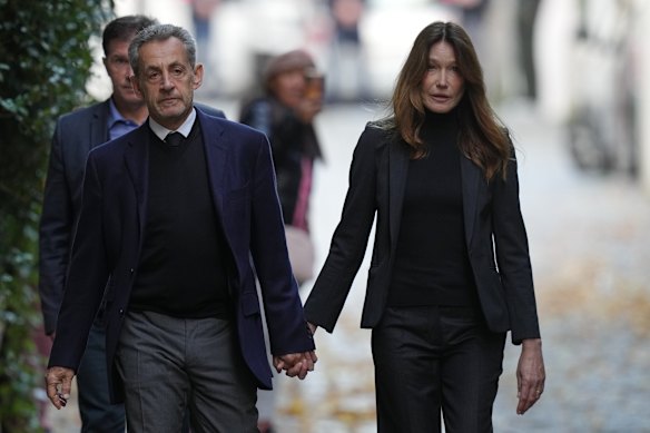 Sarkozy, 70, pictured with his wife, said prison was “a nightmare”. 