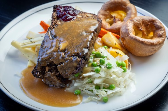The Sunday roast includes this vegan-friendly and gluten-free option.
