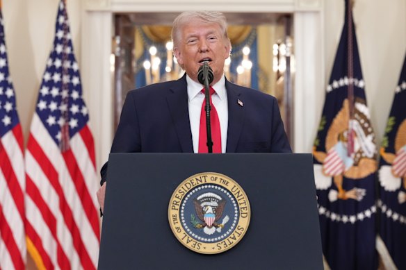 President Donald Trump addresses Americans about the Iran war from the White House.