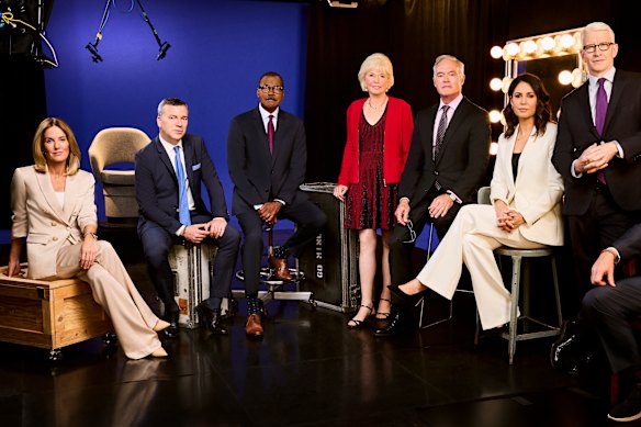  Sharyn Alfonsi, Jon Wertheim, Bill Whitaker, Lesley Stahl, Scott Pelley, Cecilia Vega and Anderson Cooper.