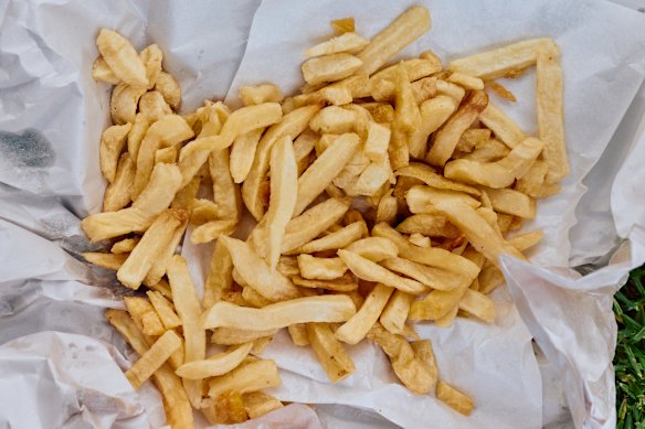 Chips are hand cut daily at Alex’s Fish and Chips in Altona.