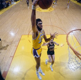  Kareem Abdul-Jabbar during his time at the LA Lakers.