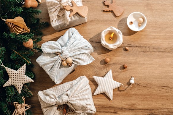 The Japanese practice of Furoshiki uses fabric rather than paper. It’s popular among no-waste wrappers.