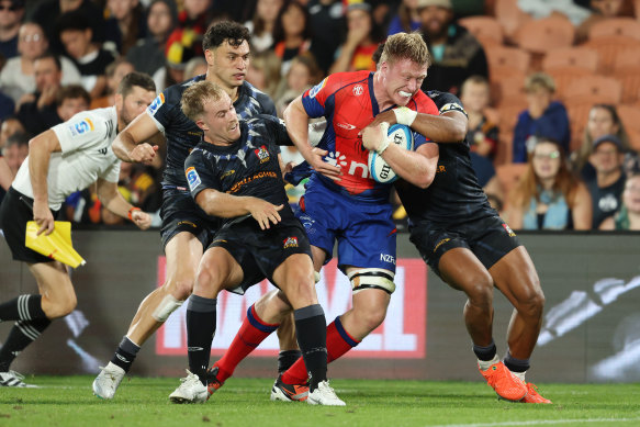 Cam Christie in action against the Chiefs