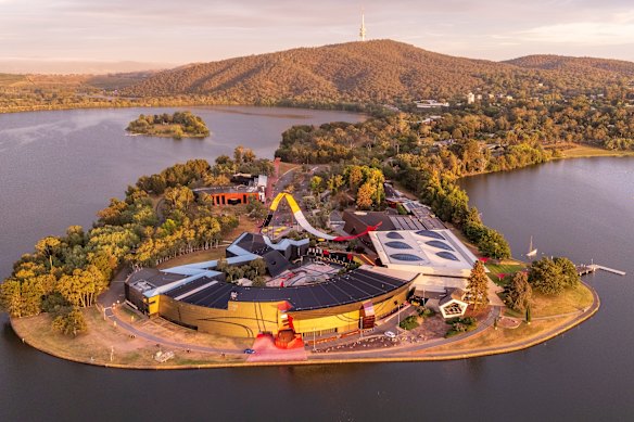Canberra’s National Museum of Australia is spectacularly set on Acton Peninsula on  the shores of Lake Burley Griffin.