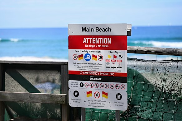 The boat capsized off Main Beach on the Gold Coast.