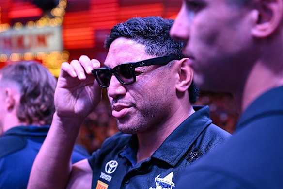 Jason Taumalolo attends Thursday’s Fremont St Experience