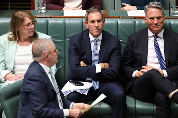 Treasurer Jim Chalmers during Question Time at Parliament House in Canberra on Tuesday.