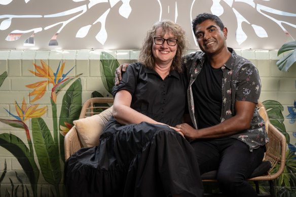 Lisa and Jon Owen. “I was calling him every day on the phone ‘for work’,” Lisa says of their initial friendship. “Then I thought, ‘I’ll see what happens if I stop …’ ”