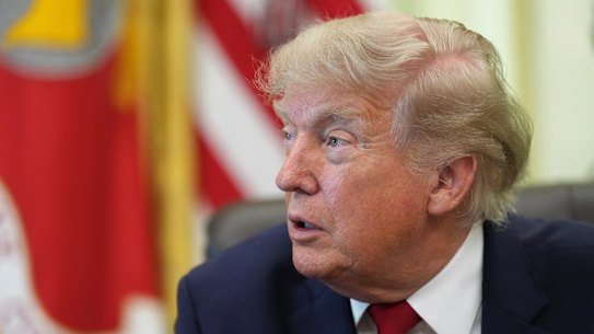 US President Donald Trump in the Oval Office this week.