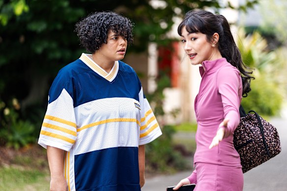 Elise (Lydia West) and Barbara (Natasha Liu Bordizzo) in He Had It Coming.