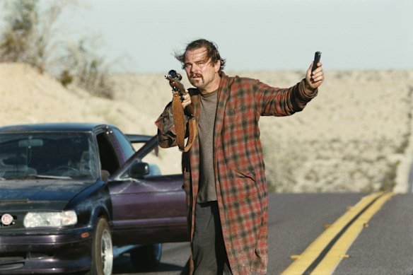 Leonardo DiCaprio in a scene from One Battle After Another.