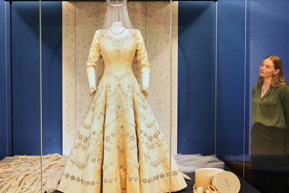 The Queen’s wedding ensemble from her 1947 marriage to Prince Philip.