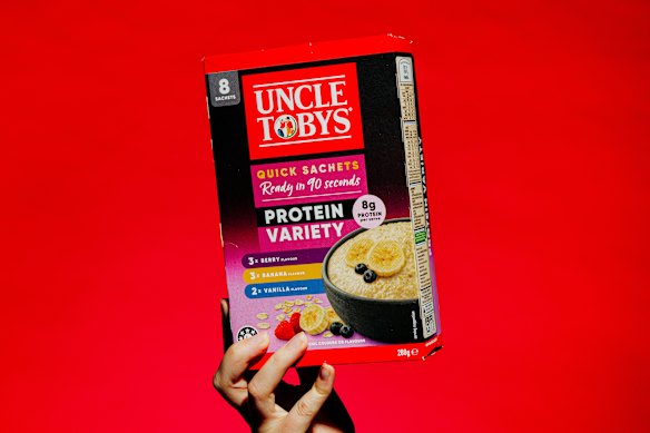 Uncle Tobys Quick Sachets Protein Oats.