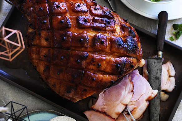 Palm sugar and pineapple glazed ham.