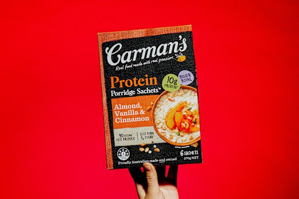 Carman’s Porridge Sachets Protein Rich Almond, Vanilla and Cinnamon.