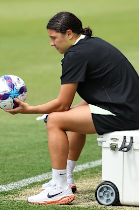 Sam Kerr made a brief appearance at the Sam Kerr Football Centre but did not train.
