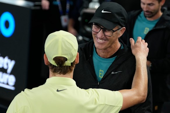 Australian coach Darren Cahill is a key member of Team Sinner.