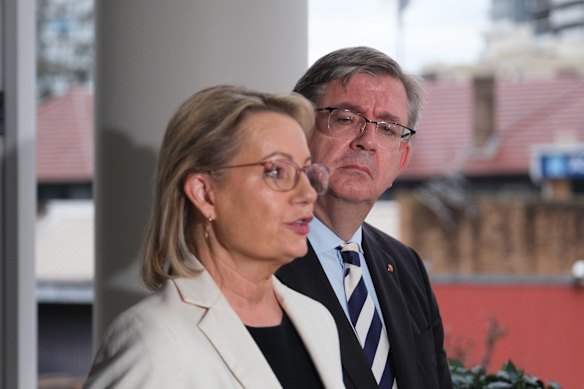 Opposition Leader Sussan Ley and immigration spokesman Paul Scarr.