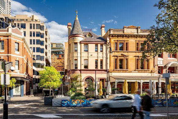 The Russell Boutique Hotel with its distinctive tower.