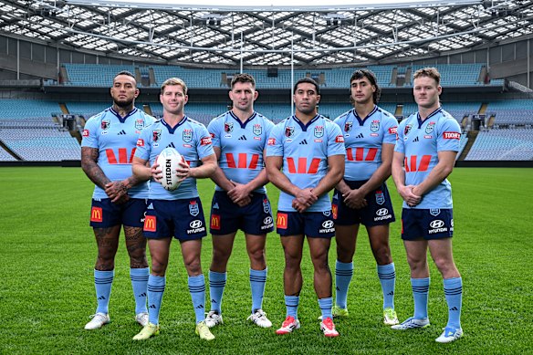 NSW debutants Addin Fonua-Blake, Blayke Brailey, Victor Radley, Tolu Koula, Casey McLean, Ethan Strange.