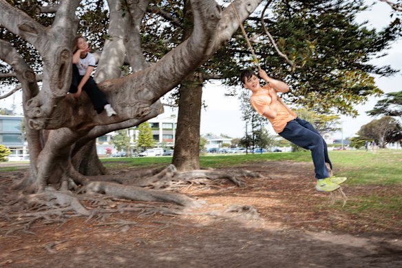 Kids enjoying Mornington Park.