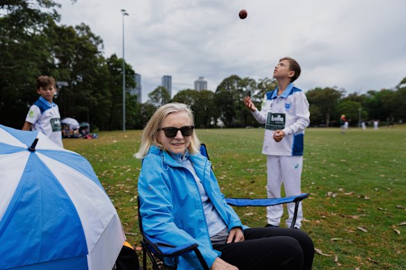 Karen, pictured with grandson, Owen, said her adult son wore a neck guard. She would like more uniform safety measures. 
