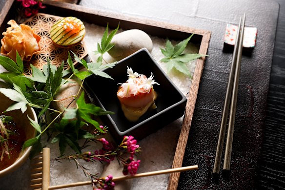 Garaku’s opening snack platter.